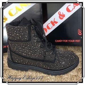 Rock & Candy Women’s Lace Up Studded Boots